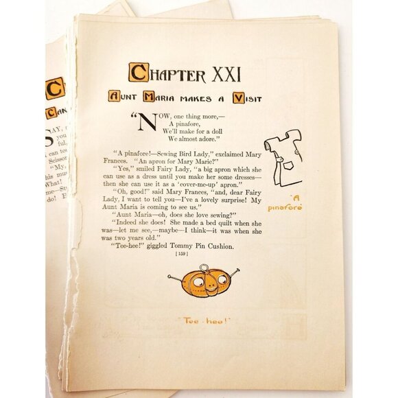 1913 Mary Frances Sewing Pages Ephemera Lot Of 100 Pcs Illustrated Crafts LGDWB1 - Picture 6 of 7